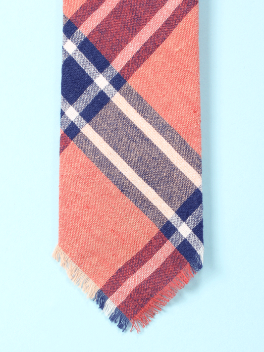 HAND FRINGED TIE / MADRAS