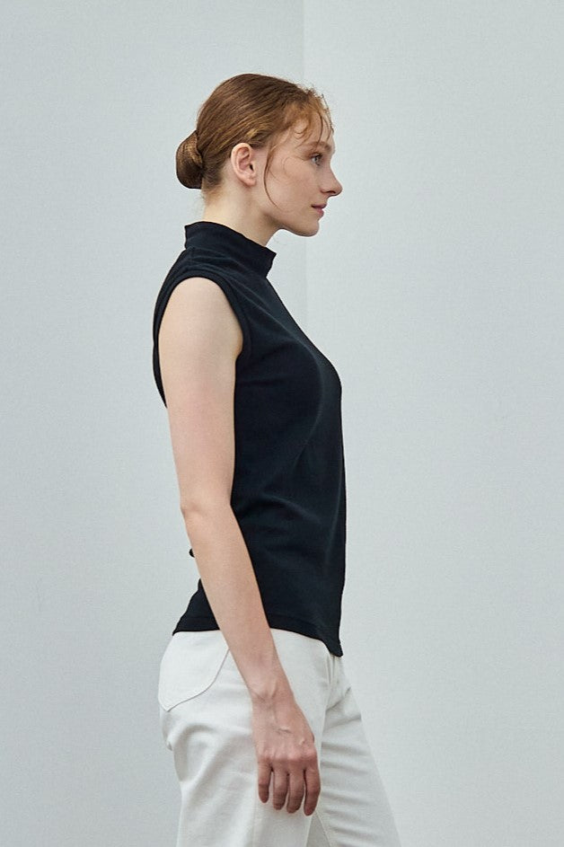 MOCK NECK TEE / SLEEVELESS