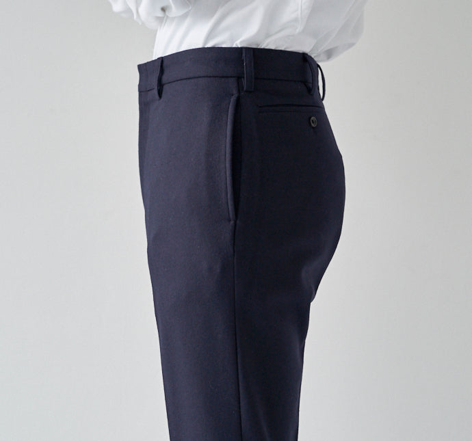 TRIM FIT PANTS 3 / WOOL FLANNEL NAVY