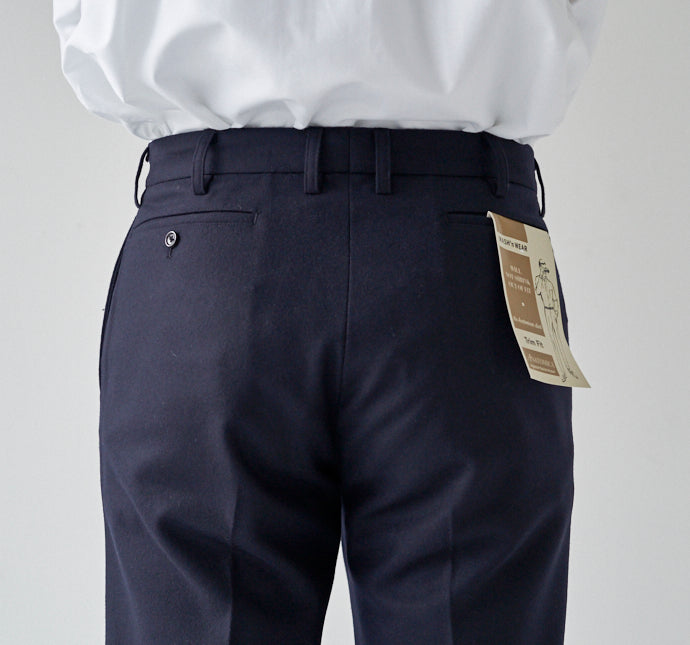 TRIM FIT PANTS 3 / WOOL FLANNEL NAVY