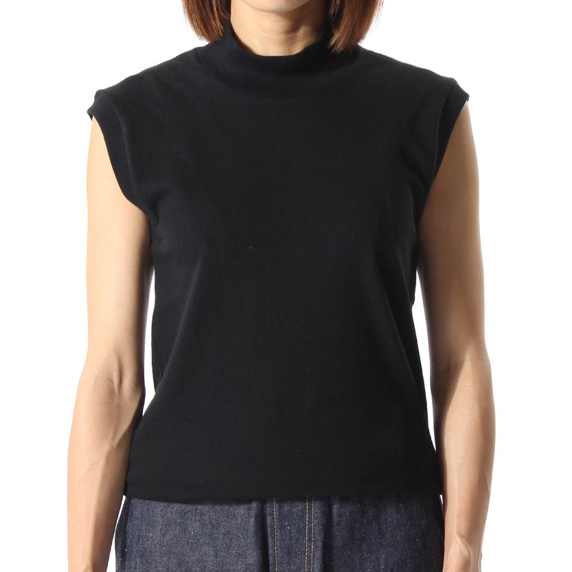 MOCK NECK TEE / SLEEVELESS ORGANIC COTTON