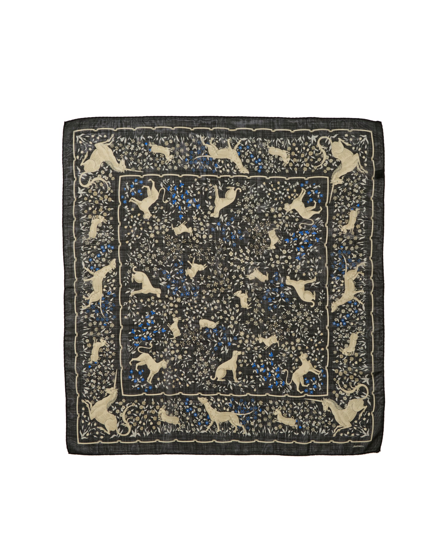 UNICORN SCARF SQUARE / BLACK