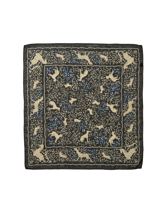 UNICORN SCARF SQUARE / BLACK