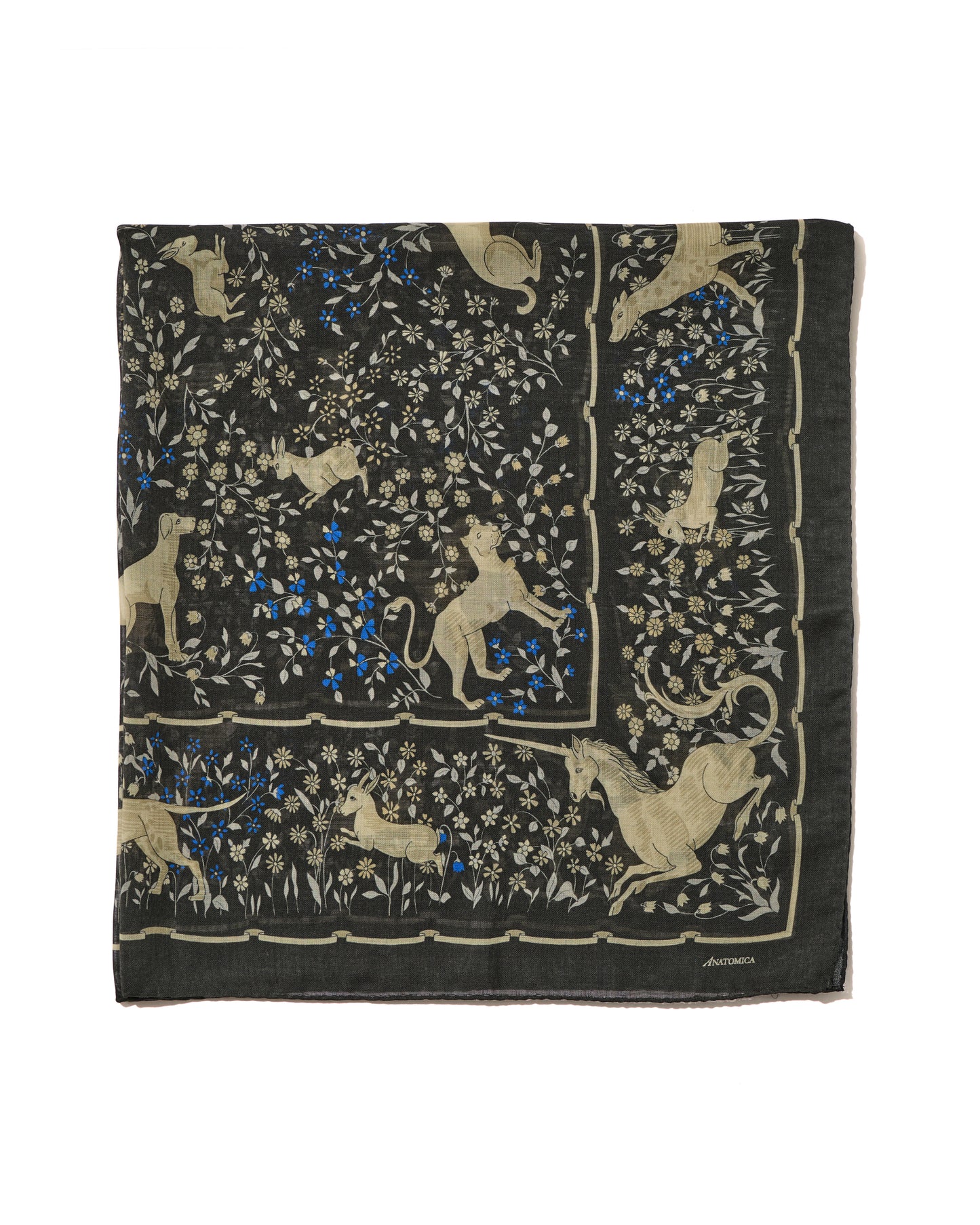 UNICORN SCARF SQUARE / BLACK