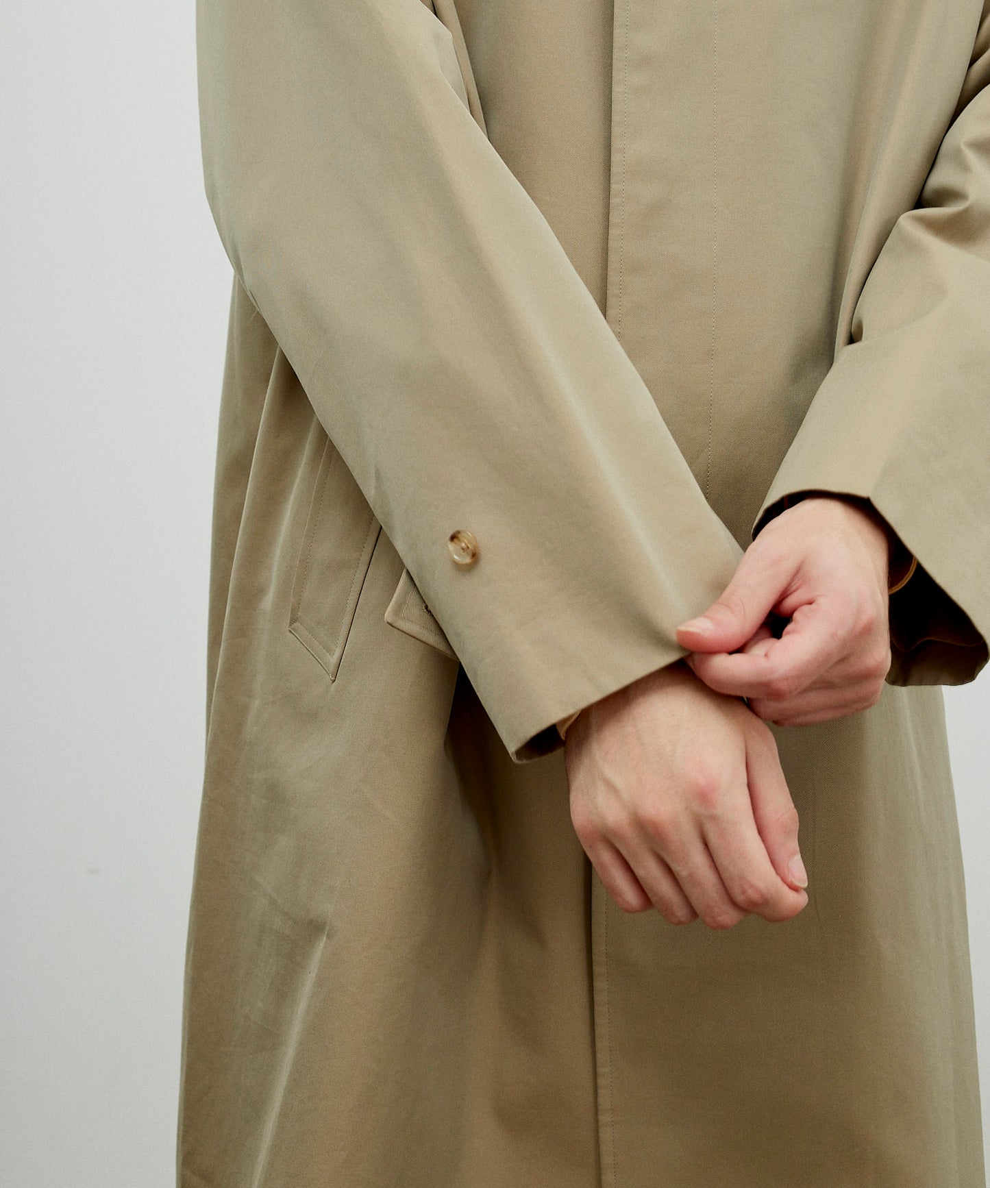 SINGLE RAGLAN COAT 1 / GABARDINE BEIGE