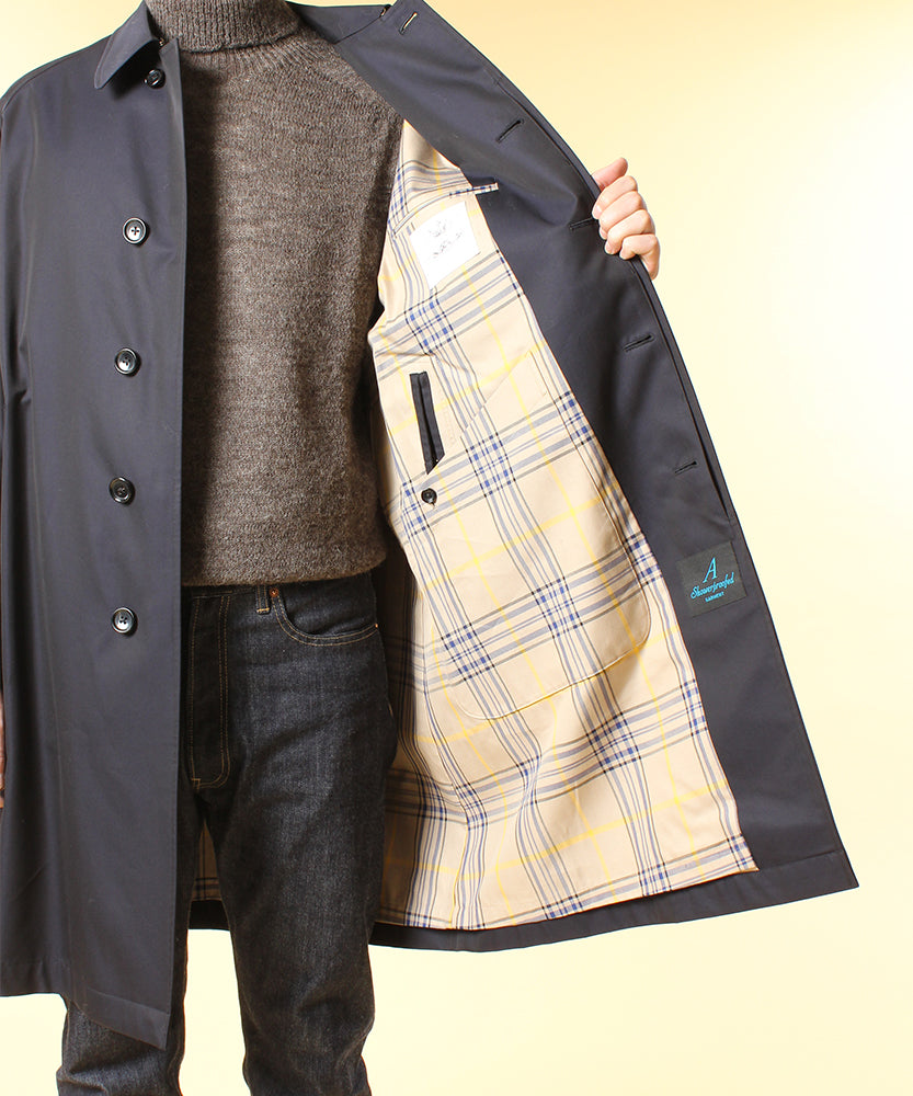 SINGLE RAGLAN COAT 1 / GABARDINE NAVY