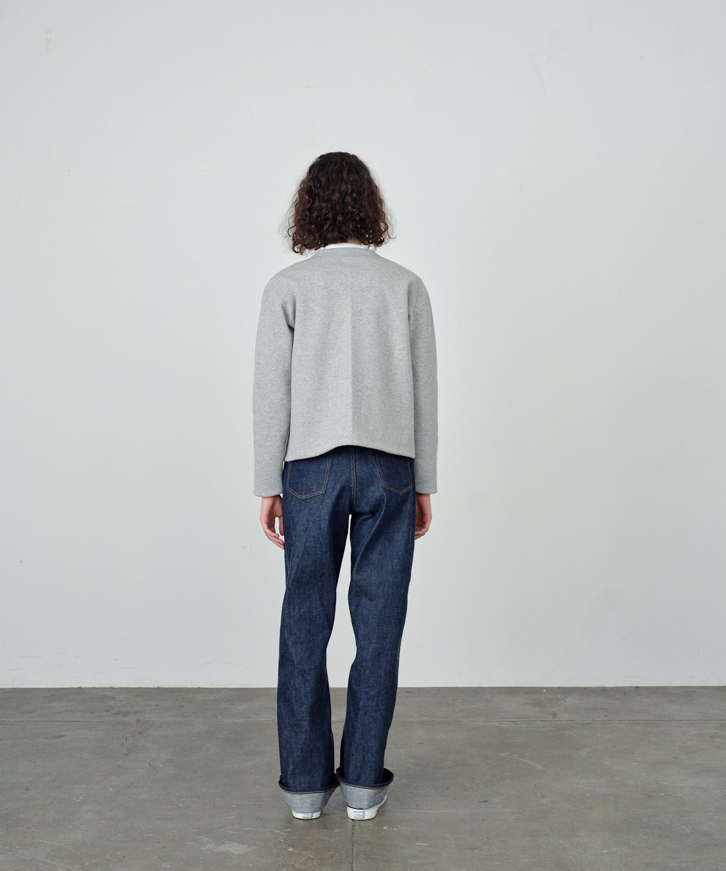 Sweat crew neck cardigan