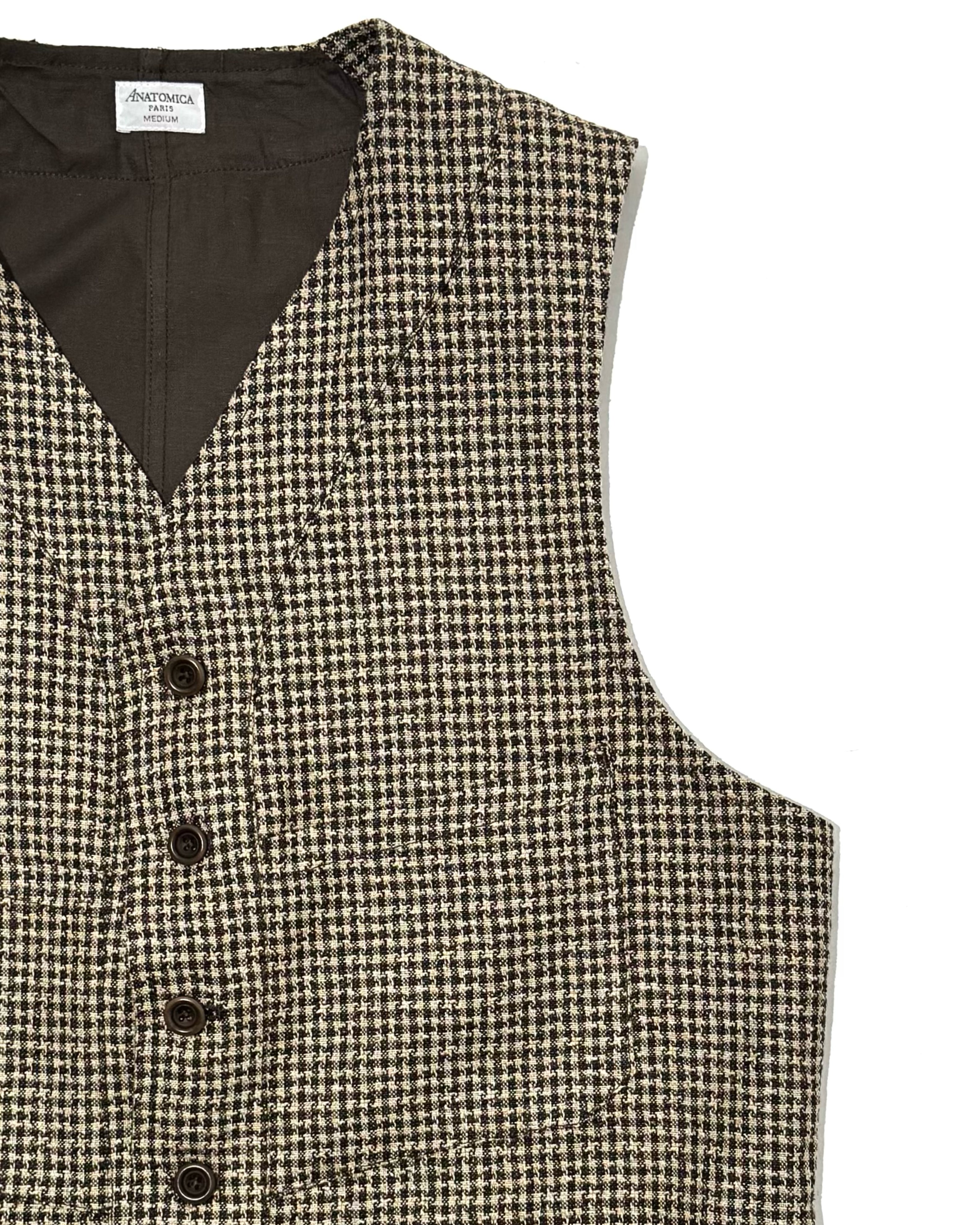 ANATOMICA SAGAN VEST HOUNDSTOOTH フランス製 SAGAN VEST / LINEN STAR HOUNDSTOOTH – ANATOMICA OFFICIAL ONLINE STORE