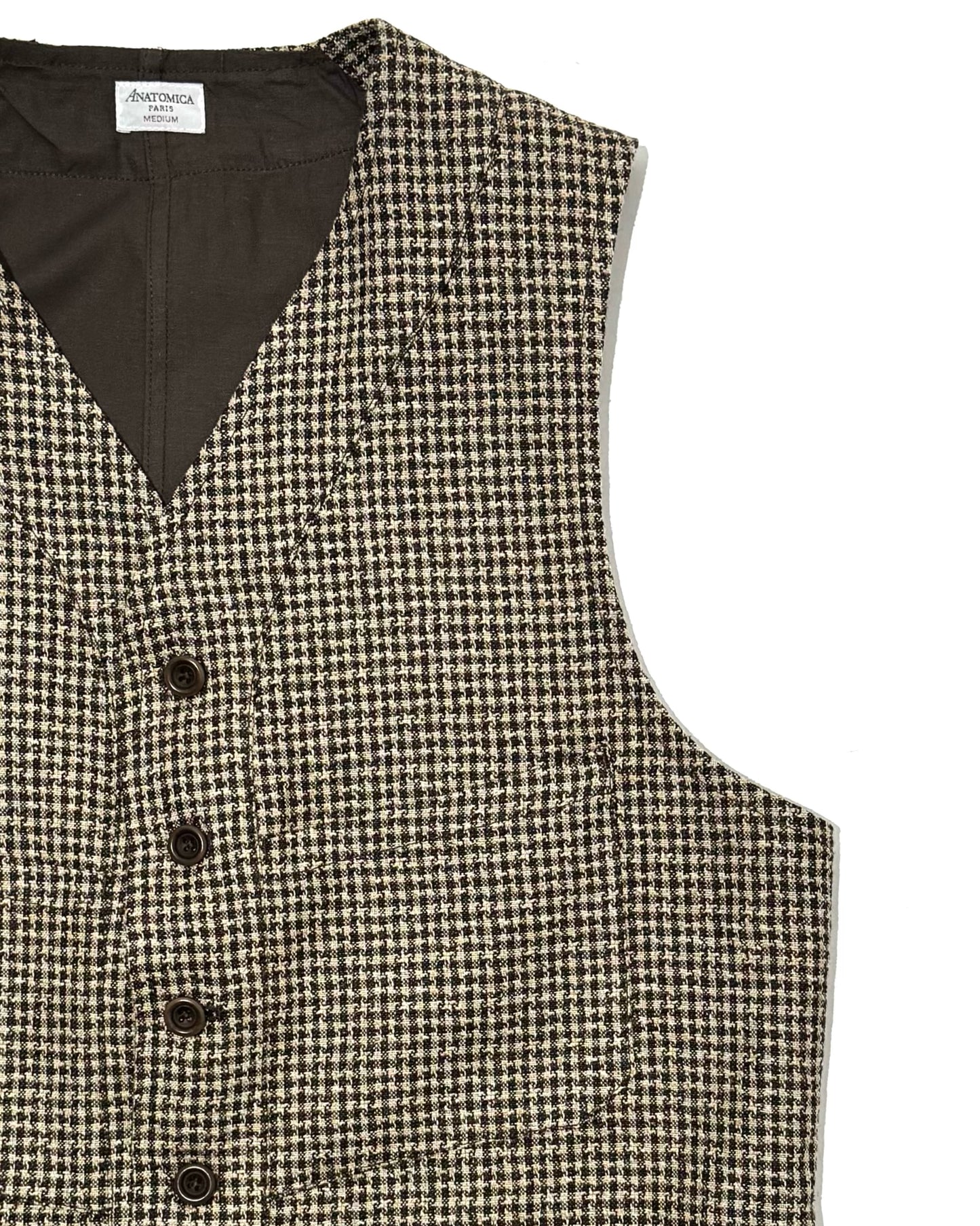 SAGAN VEST / LINEN STAR HOUNDSTOOTH
