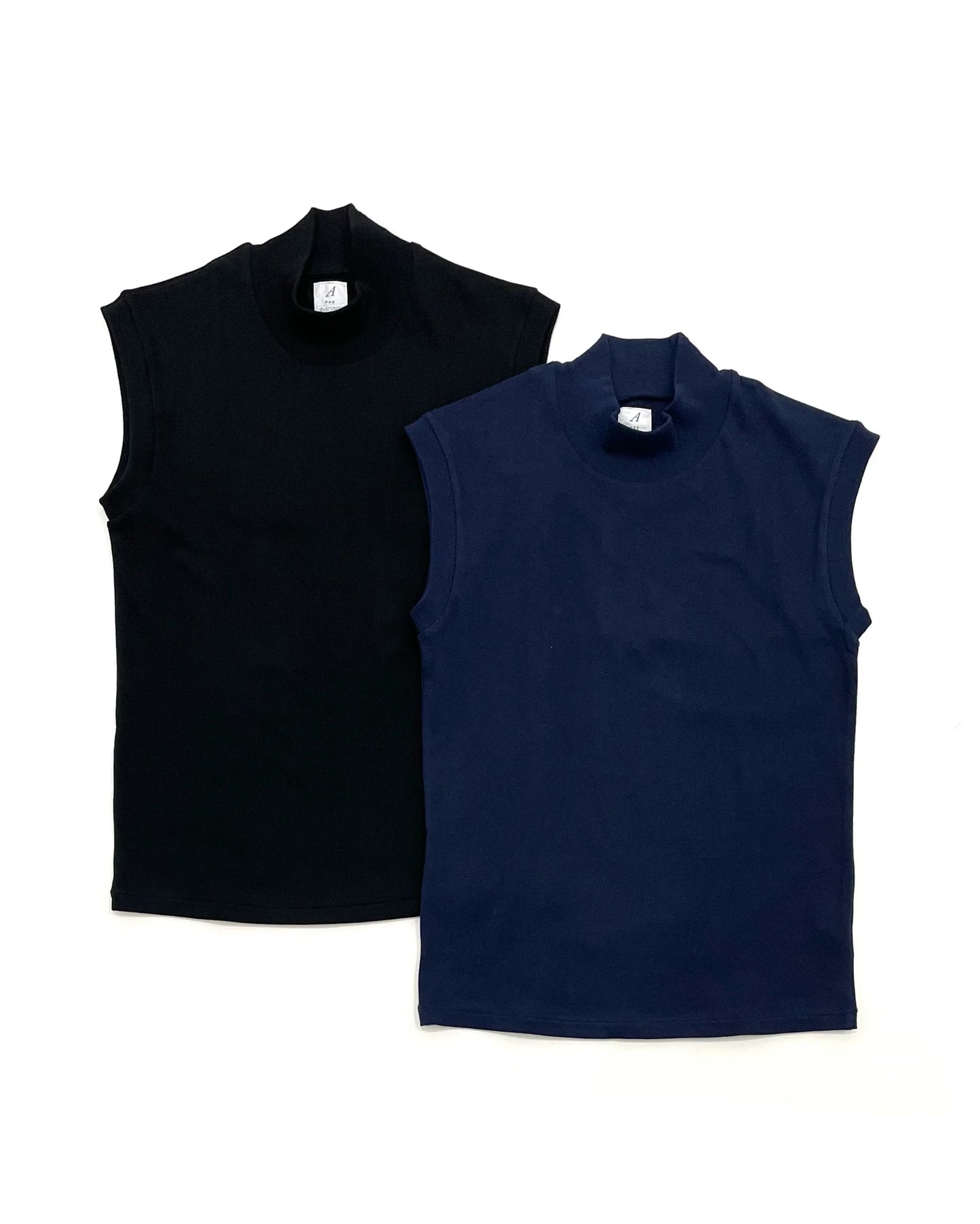 MOCK NECK TEE / SLEEVELESS ORGANIC COTTON