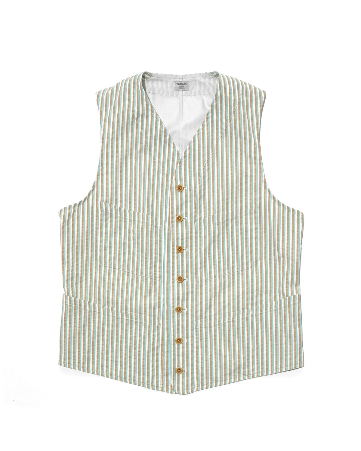 SAGAN VEST / SOMELOS SEERSUCKER – ANATOMICA OFFICIAL ONLINE STORE