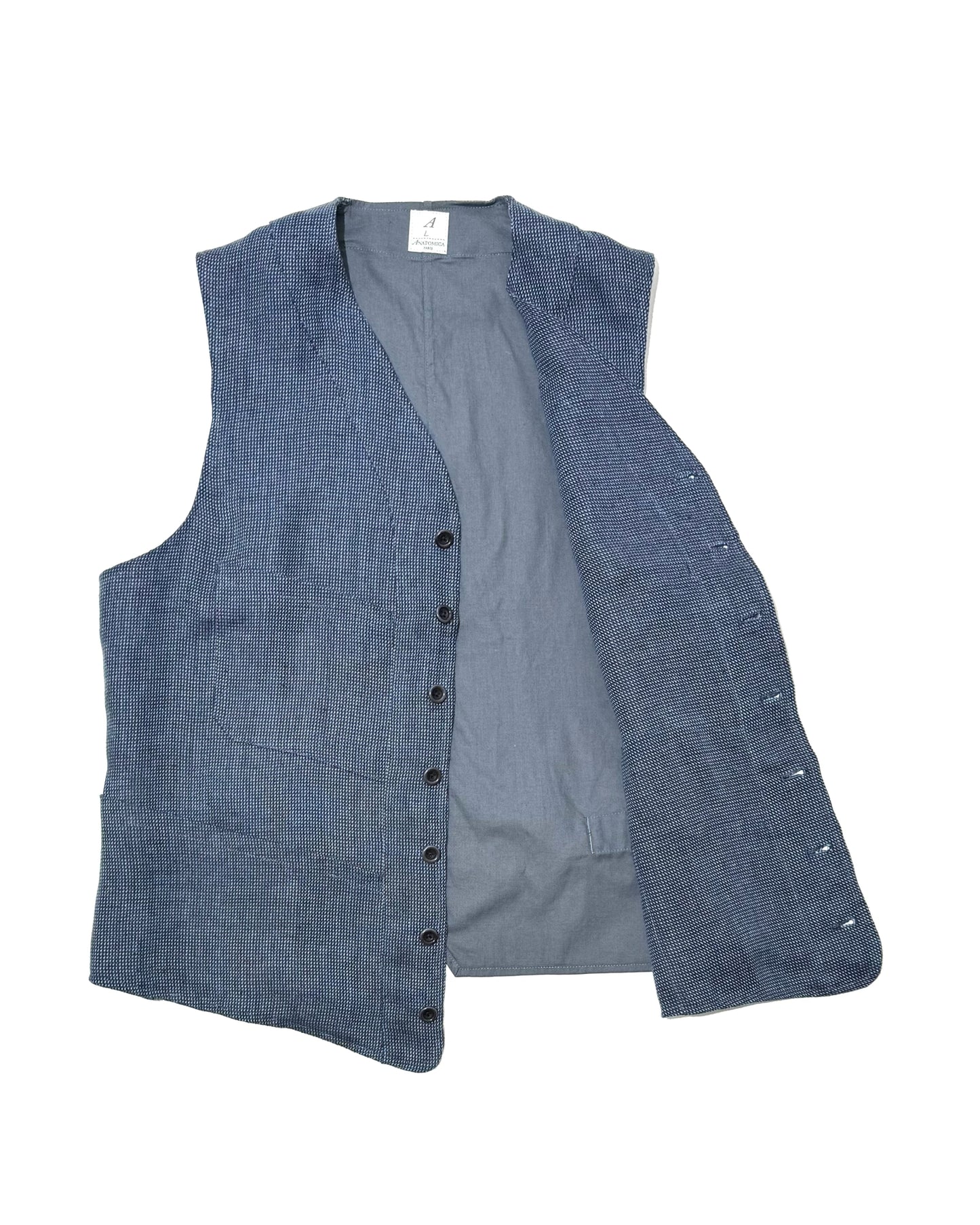 SAGAN VEST / IRISH LINEN BIRDS EYES