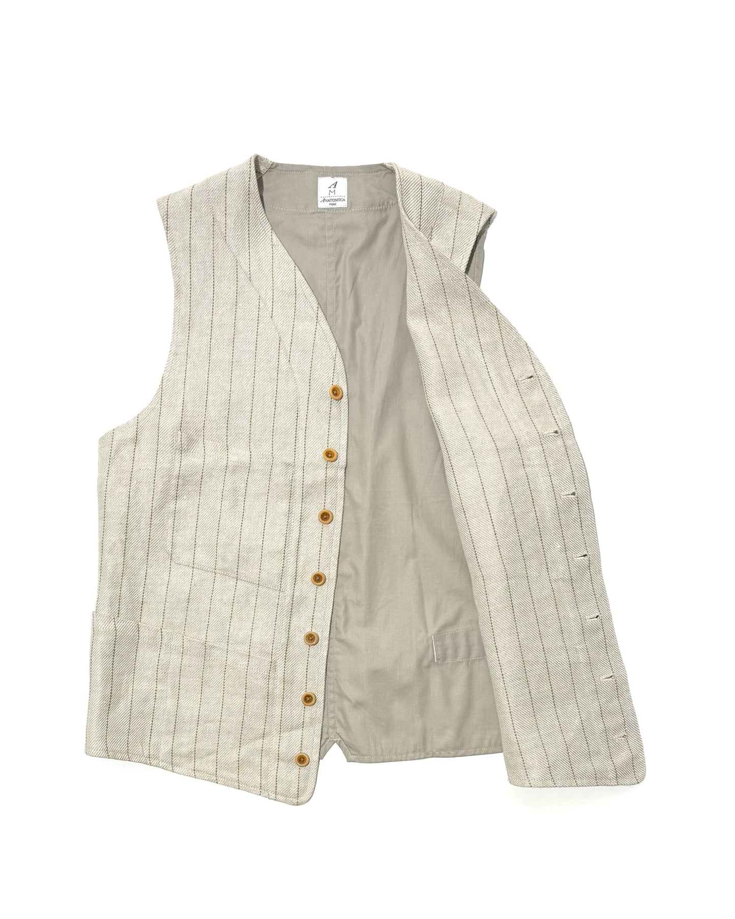 SAGAN VEST / LINEN TENNIS STRIPE