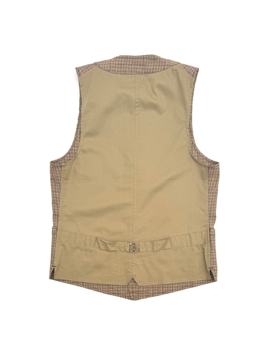 SAGAN VEST /   LINEN WOOL CASHMERE MULTI CHECKS  MAGEE