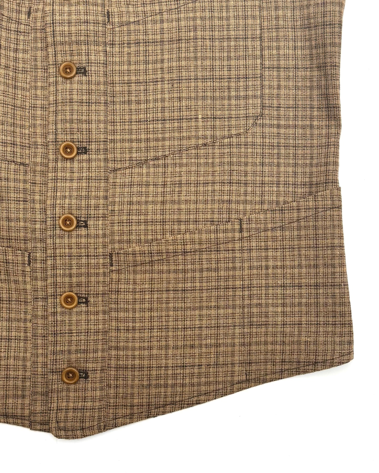 SAGAN VEST / LINEN WOOL CASHMERE MULTI CHECKS MAGEE