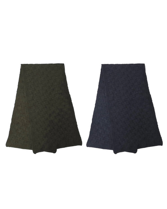 CHECKERD KNITTING SCARF