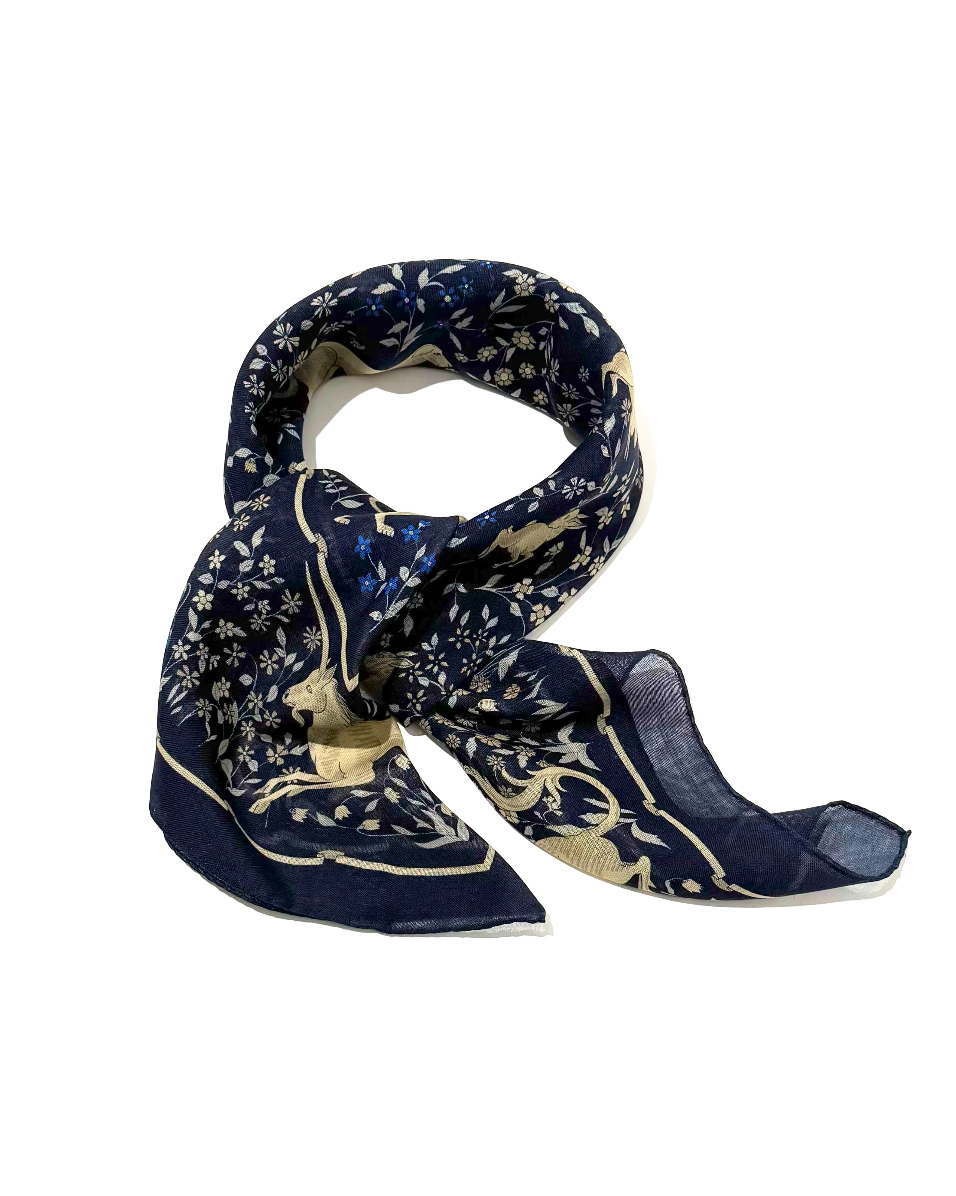 UNICORN SCARF SQUARE / NAVY – ANATOMICA OFFICIAL ONLINE STORE