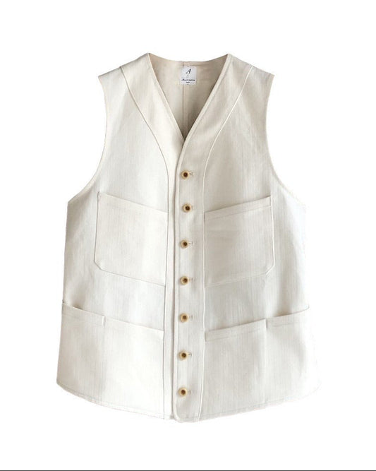 SAGAN VEST/ FRENCH COTTON LINEN HB