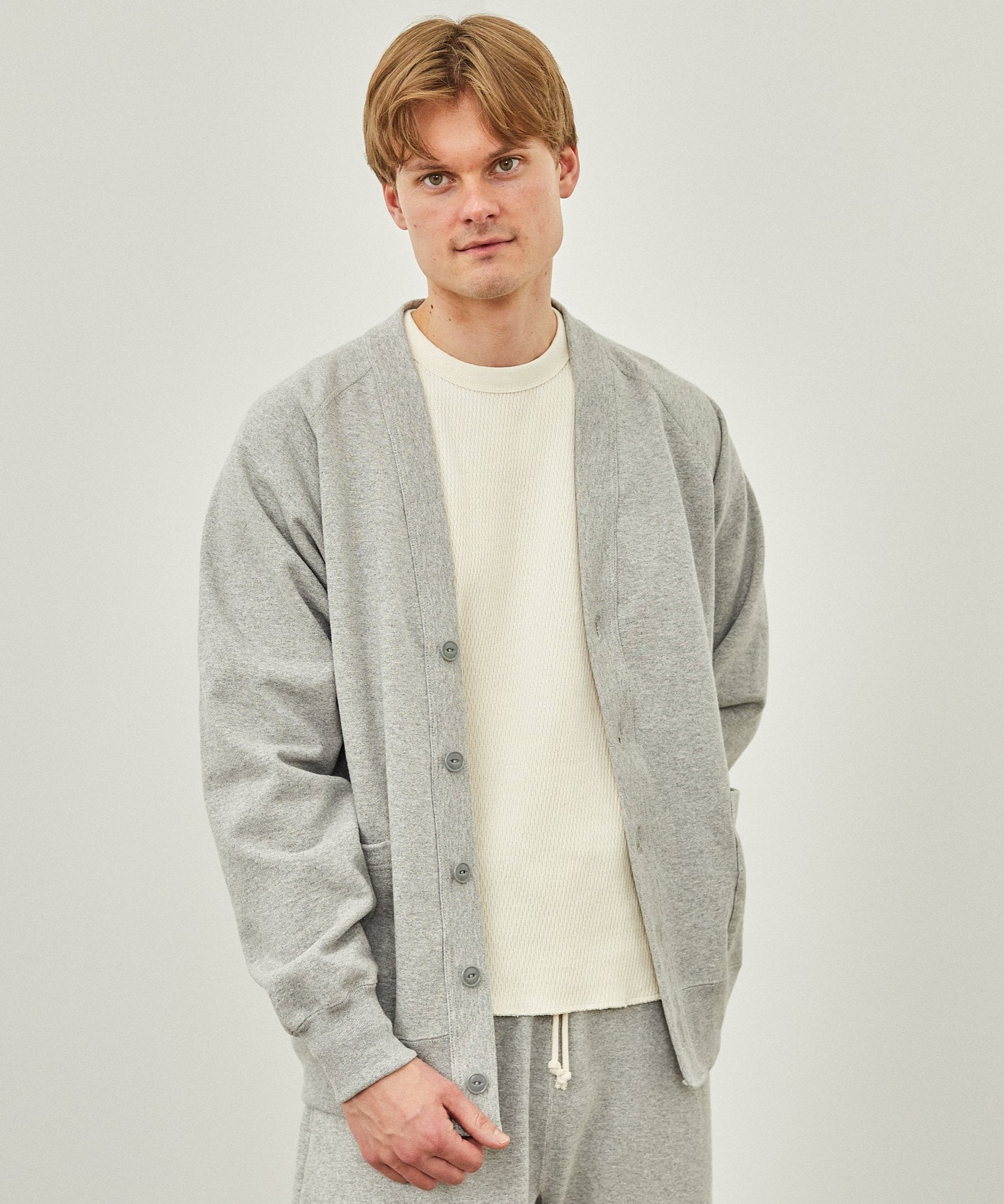 SWEAT RAGLAN CARDIGAN GREY