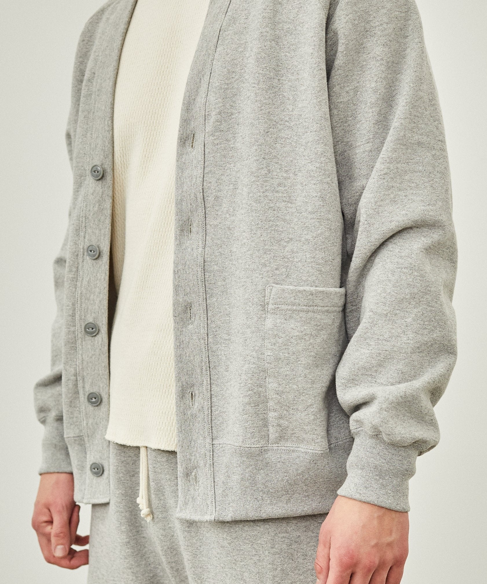 SWEAT RAGLAN CARDIGAN GREY