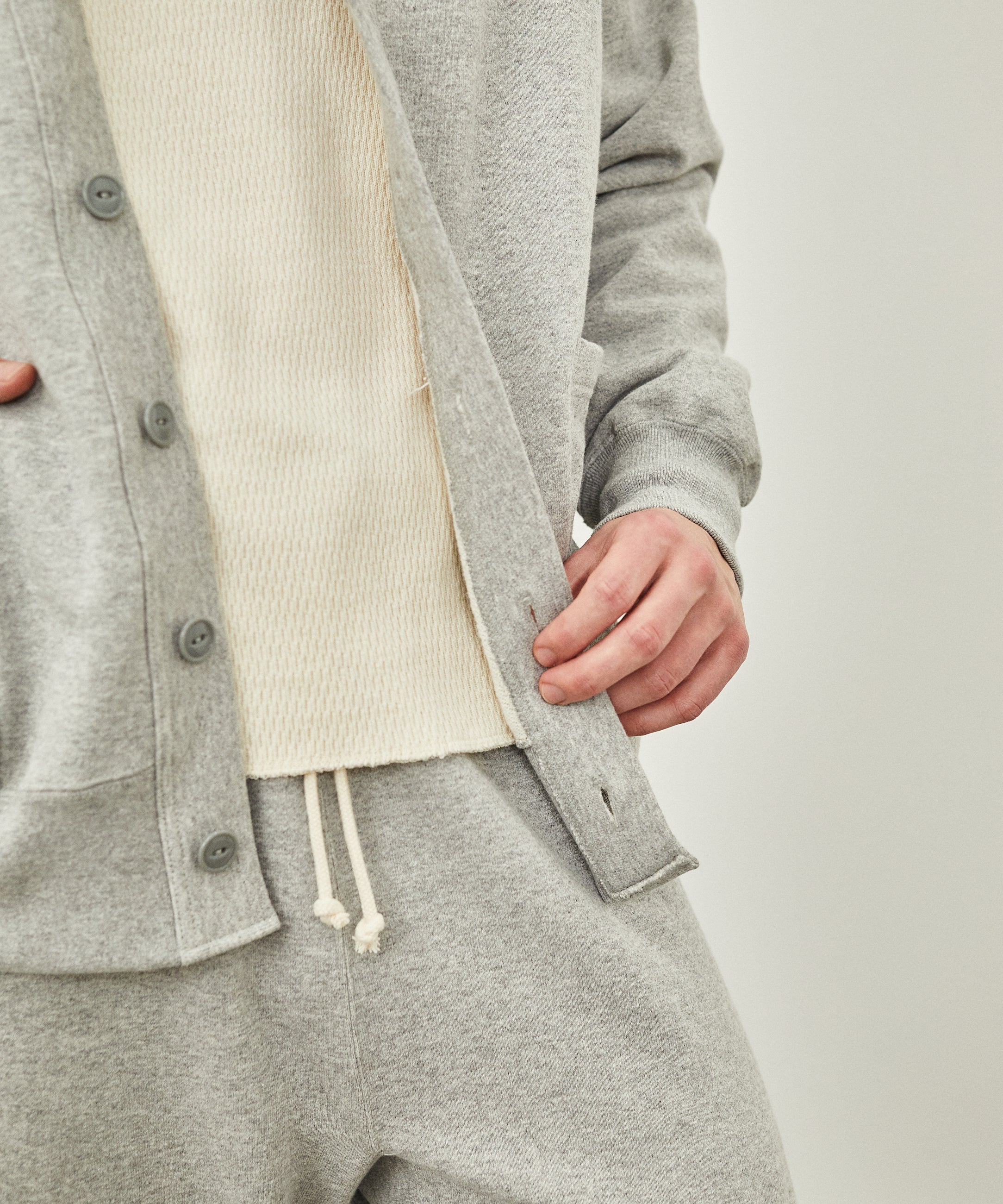 SWEAT RAGLAN CARDIGAN GREY