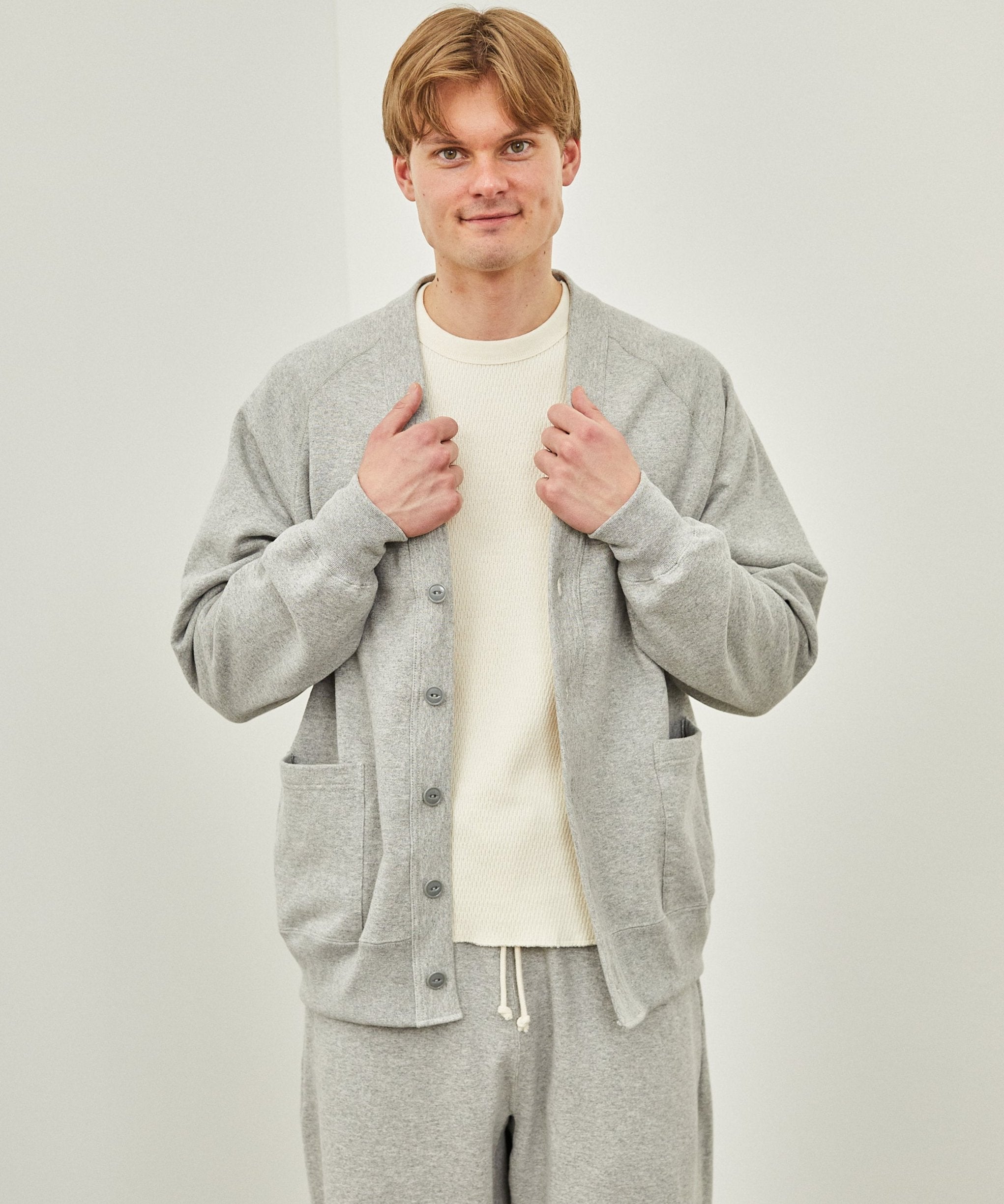 SWEAT RAGLAN CARDIGAN GREY