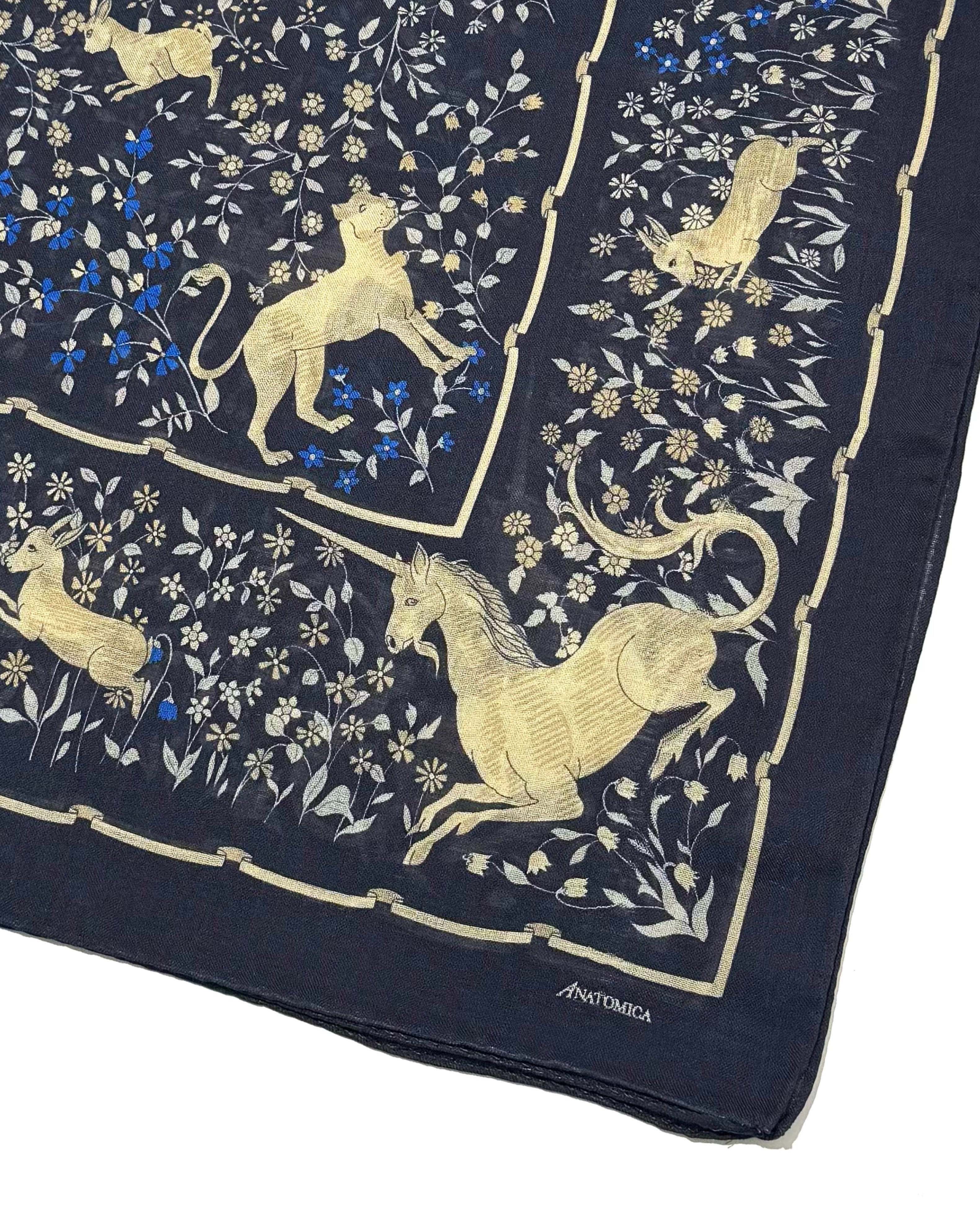 UNICORN SCARF SQUARE / NAVY – ANATOMICA OFFICIAL ONLINE STORE