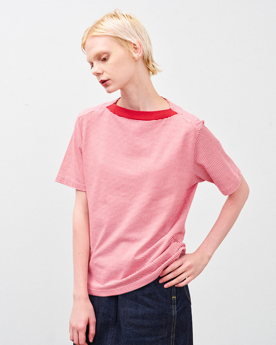 BRIGITTE TEE BORDER / RED BORDER