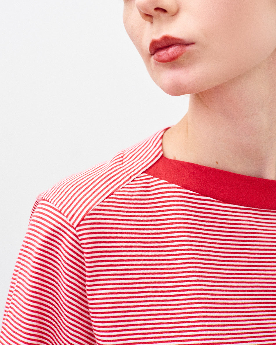 BRIGITTE TEE BORDER / RED BORDER