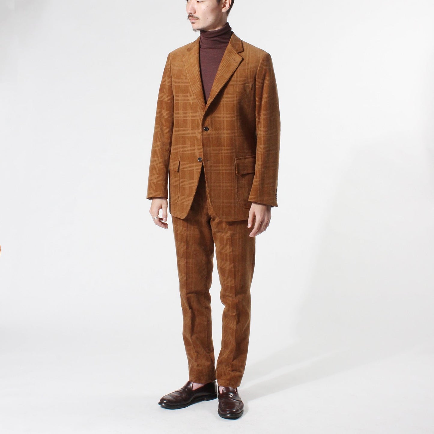 TRIM FIT PANTS / CHECK CORDUROY