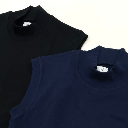 MOCK NECK TEE / SLEEVELESS ORGANIC COTTON