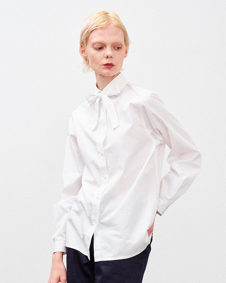 MILLICENT BOWTIE SHIRT / WHITE