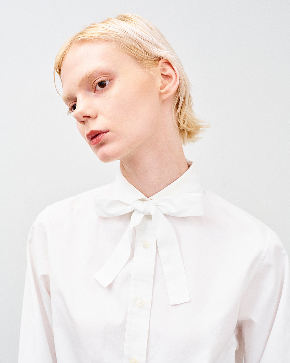 MILLICENT BOWTIE SHIRT / WHITE