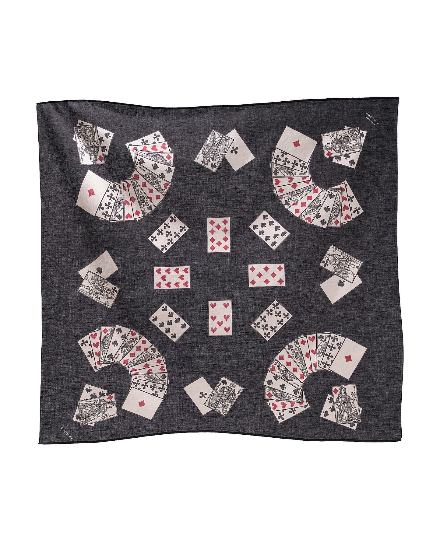 PLAYING CARDS SCARF / BLACK