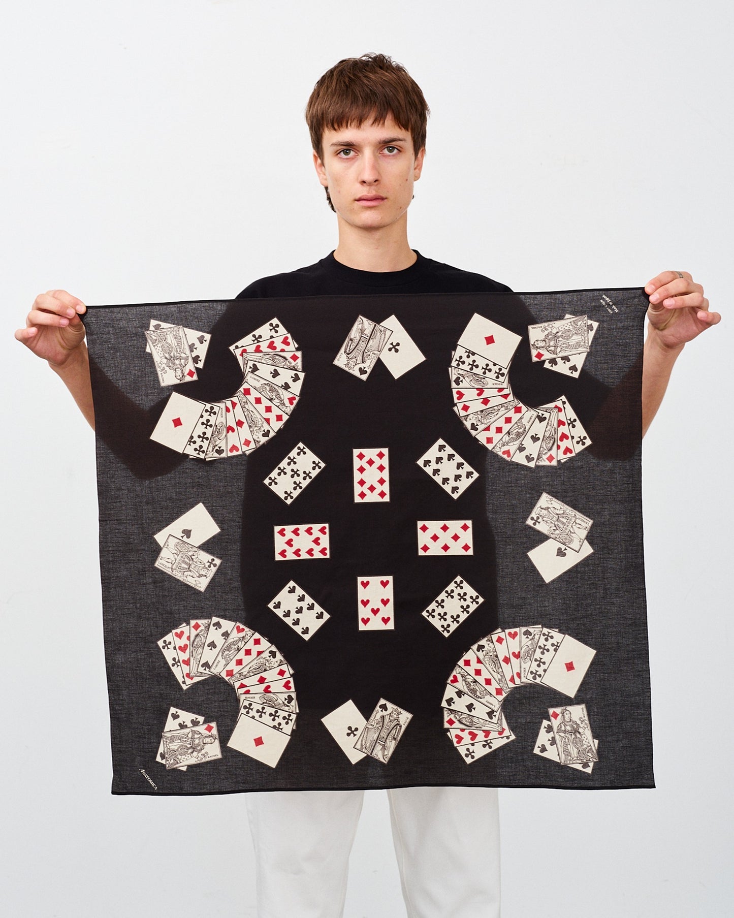 PLAYING CARDS SCARF / BLACK