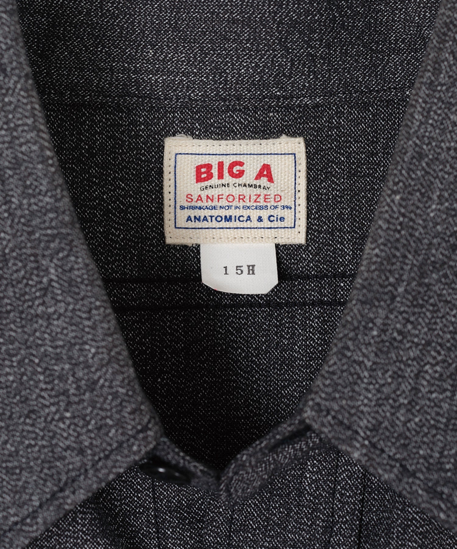 BIG A SHIRT BLACK CHAMBRAY