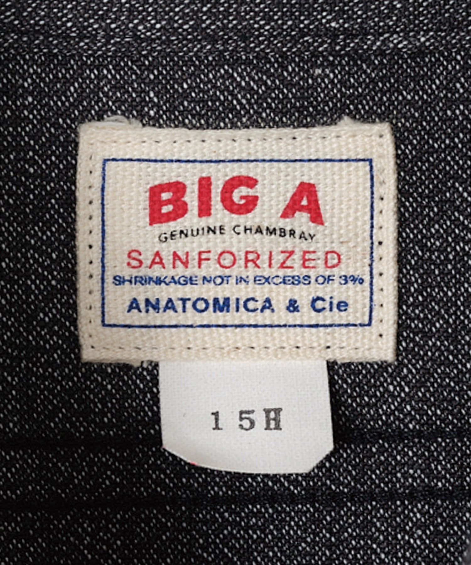 BIG A SHIRT BLACK CHAMBRAY