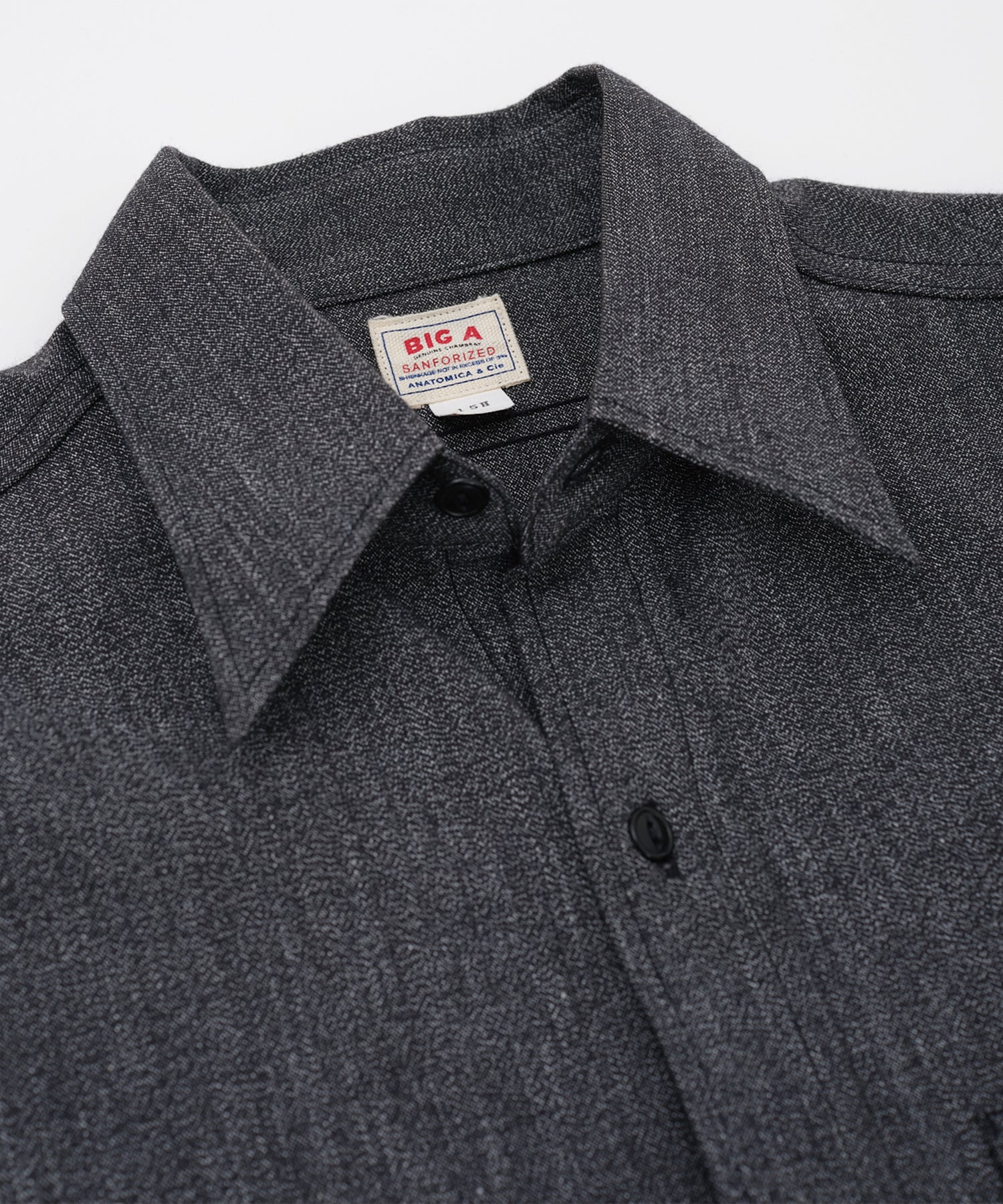 BIG A SHIRT BLACK CHAMBRAY