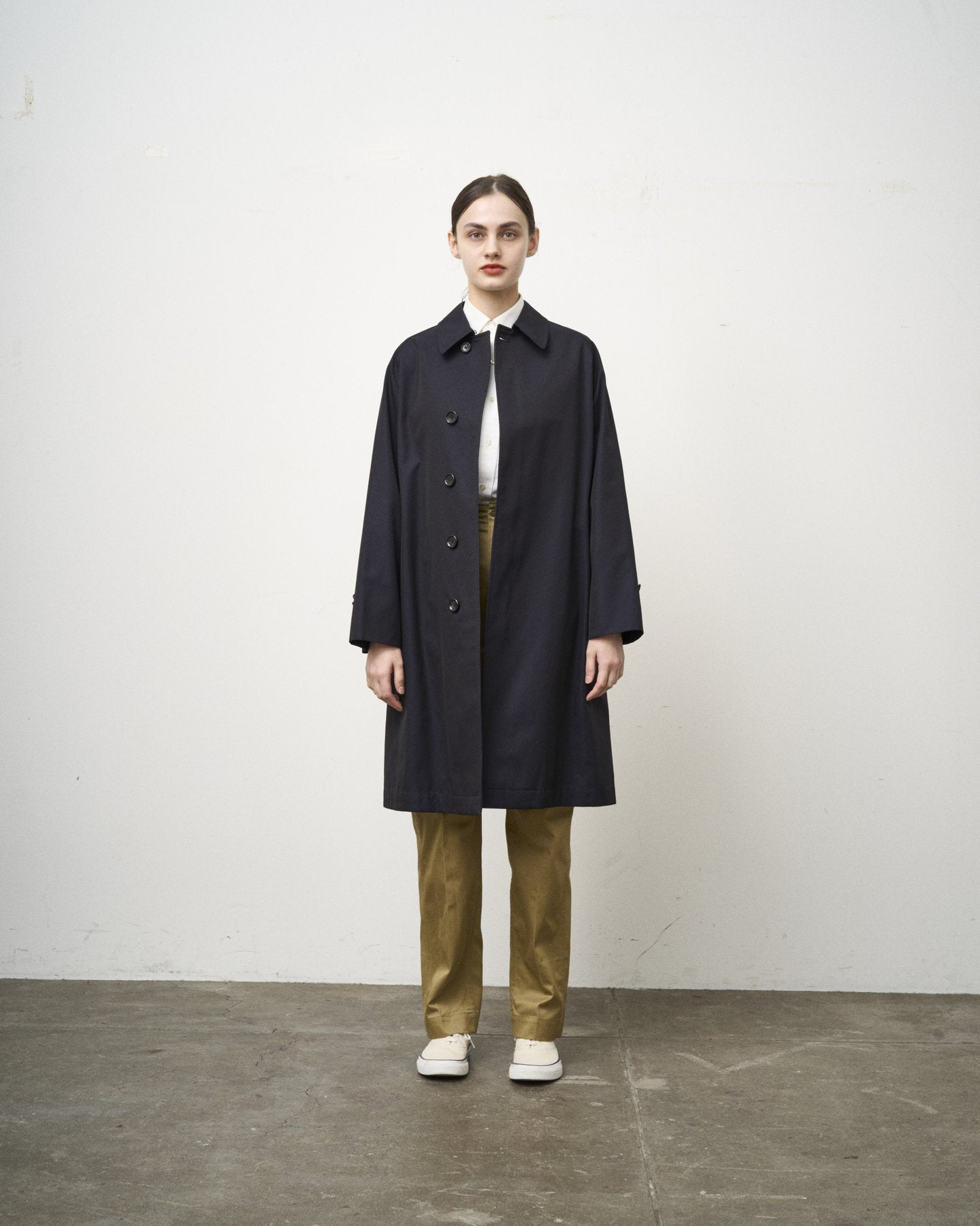 SINGLE RAGLAN COAT 1 / GABARDINE NAVY – ANATOMICA OFFICIAL ONLINE