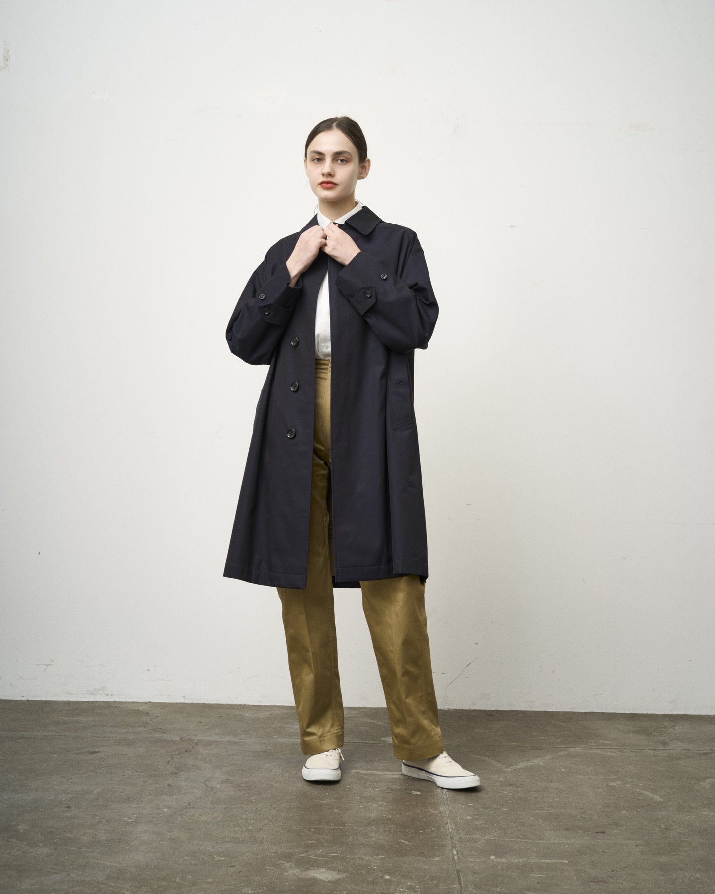 SINGLE RAGLAN COAT 1 / GABARDINE NAVY – ANATOMICA OFFICIAL ONLINE
