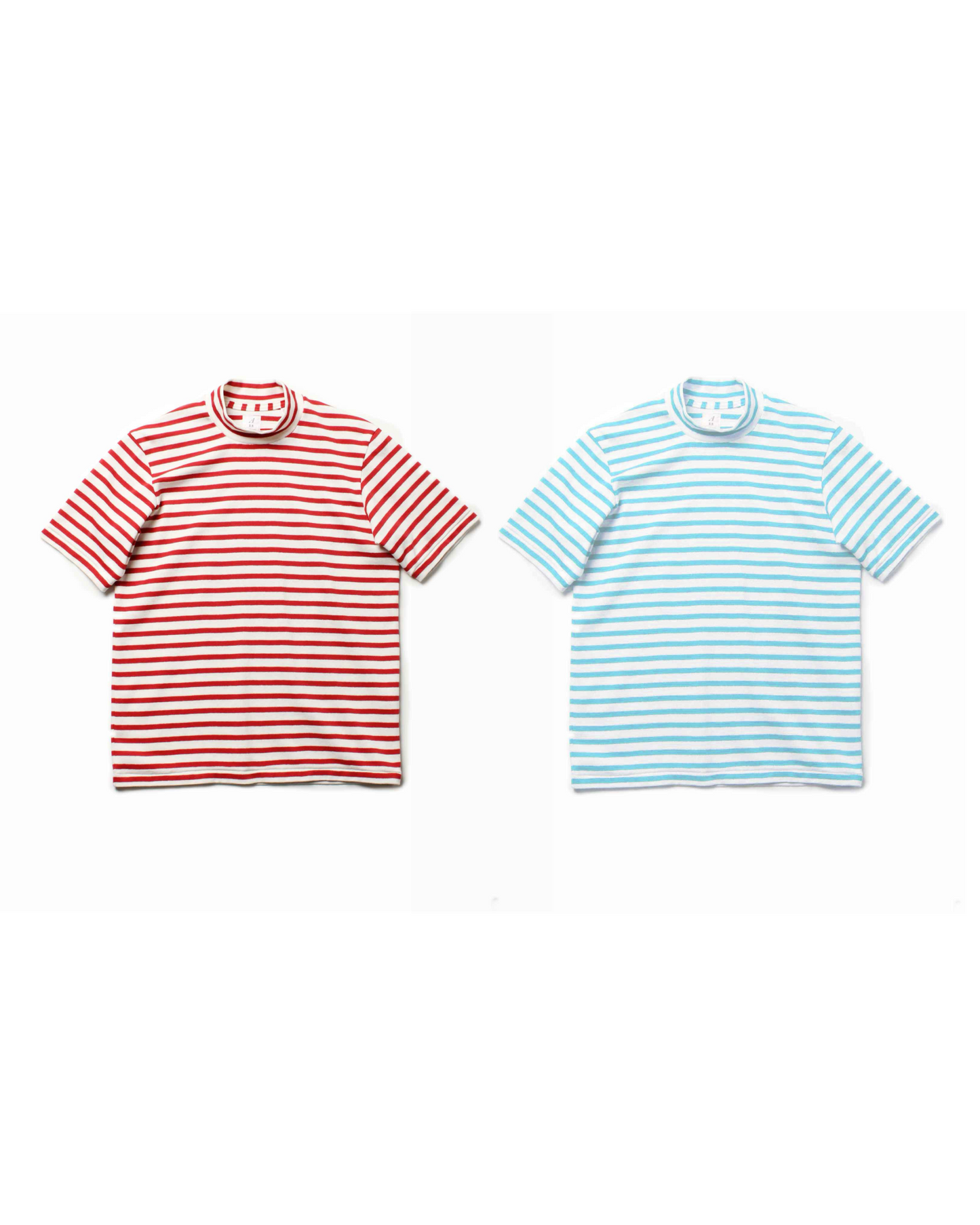 MOCK NECK TEE S/S BORDER