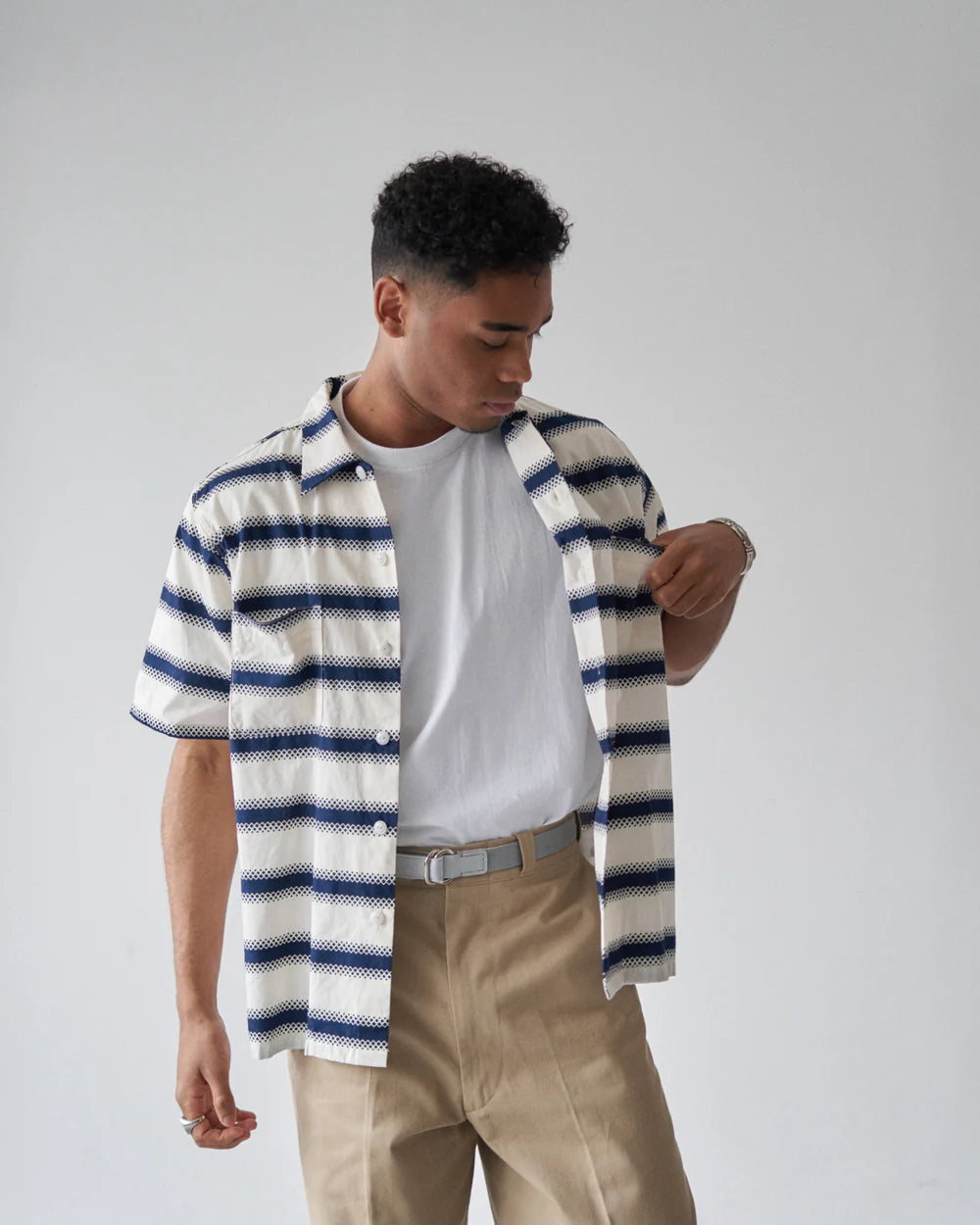 【 BIG YANK 】U54 QLS SHIRTS GEOMETRY BORDER
