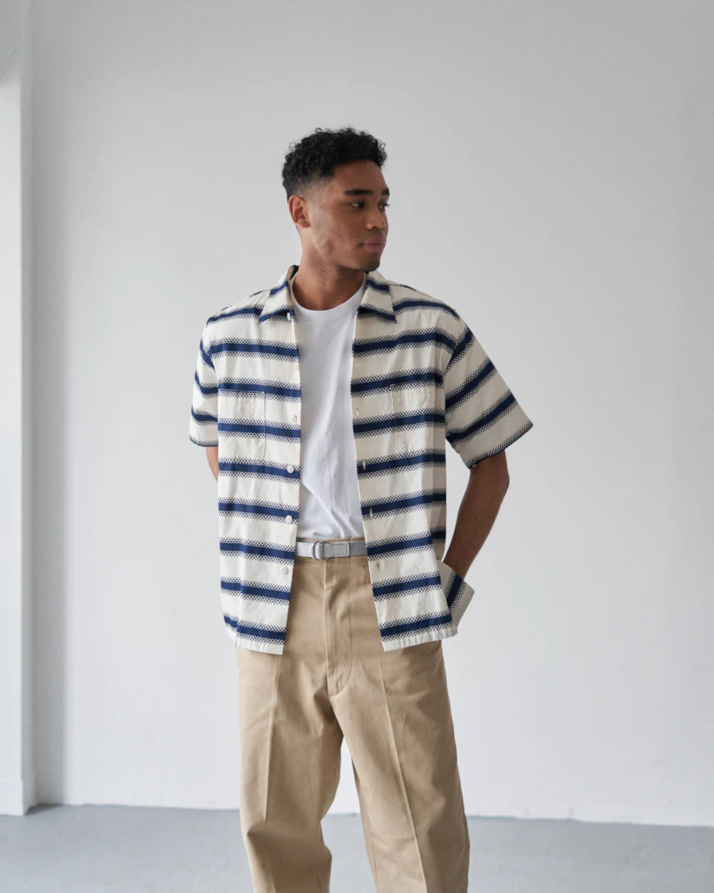 【 BIG YANK 】U54 QLS SHIRTS GEOMETRY BORDER