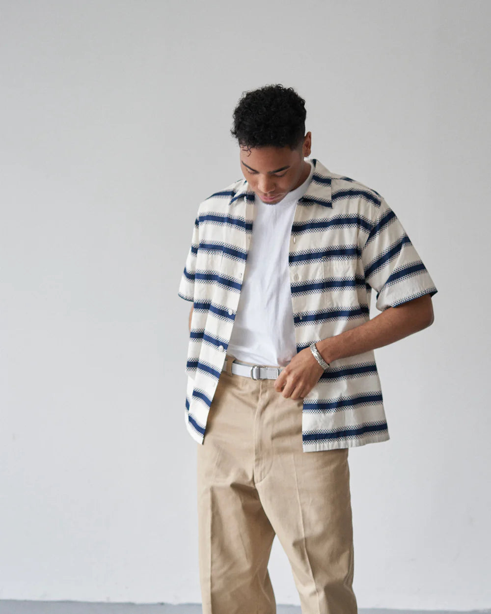 【 BIG YANK 】U54 QLS SHIRTS GEOMETRY BORDER