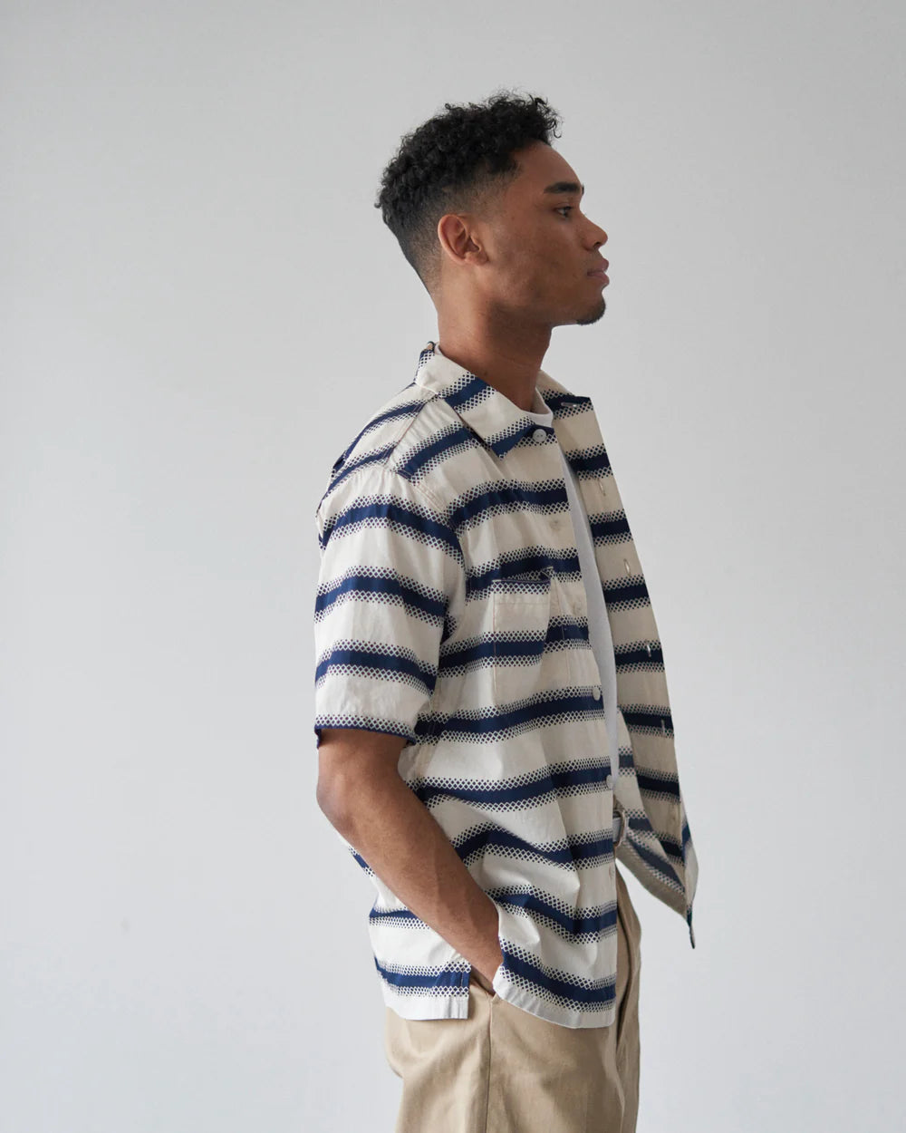 【 BIG YANK 】U54 QLS SHIRTS GEOMETRY BORDER