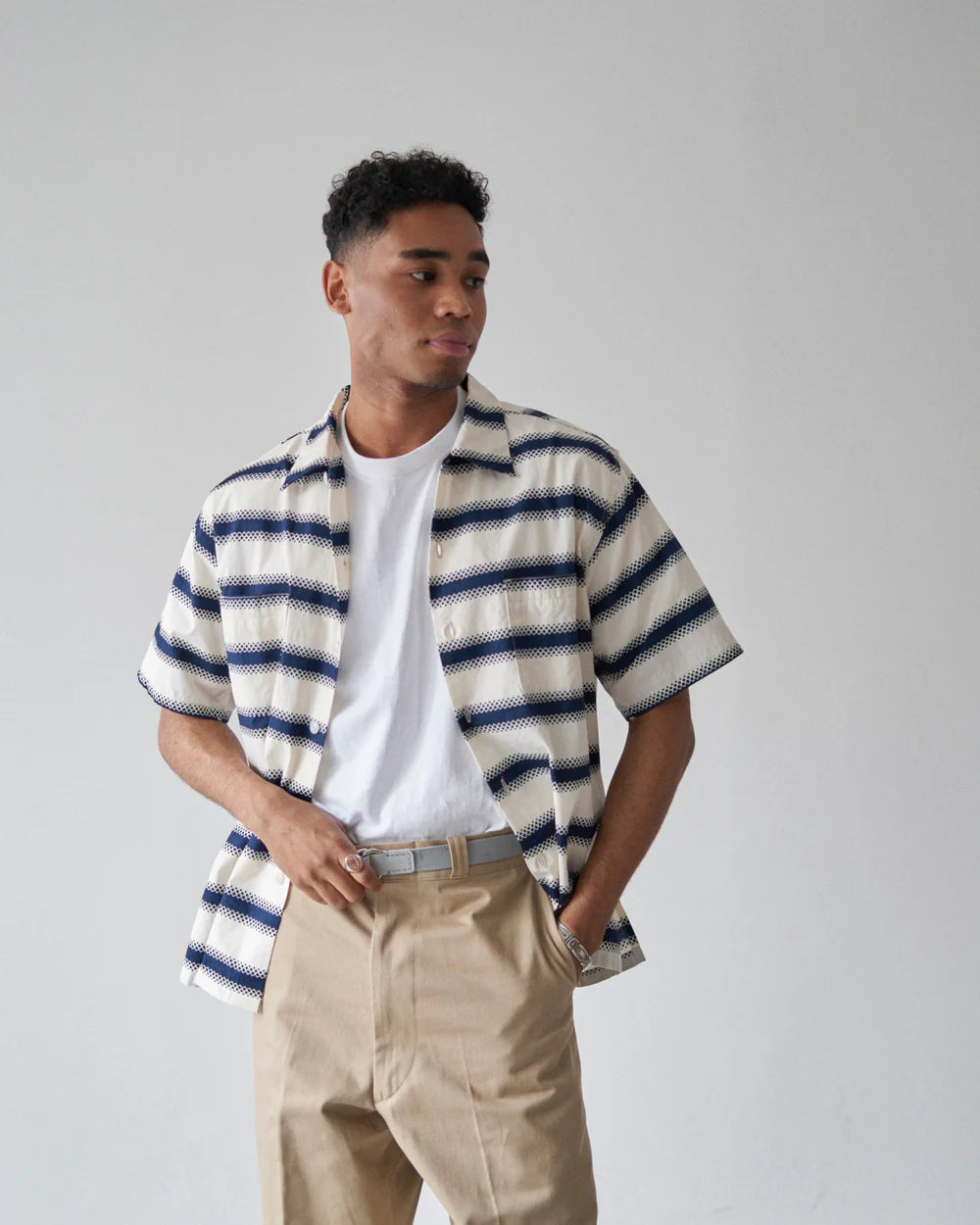 【 BIG YANK 】U54 QLS SHIRTS GEOMETRY BORDER