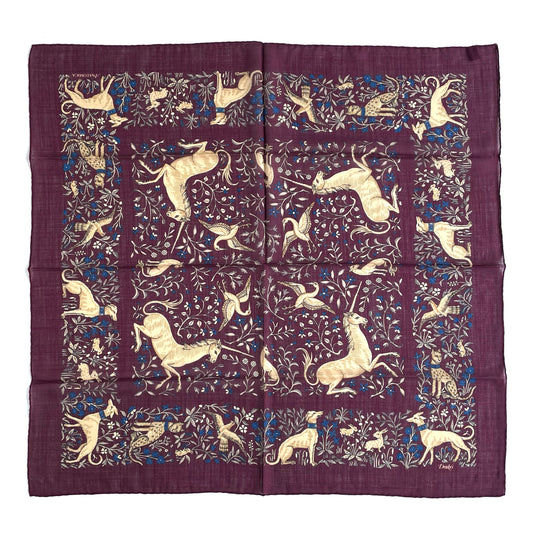 ANATOMICA by DRAKE'S SCARF UNICORN / BURGUNDY